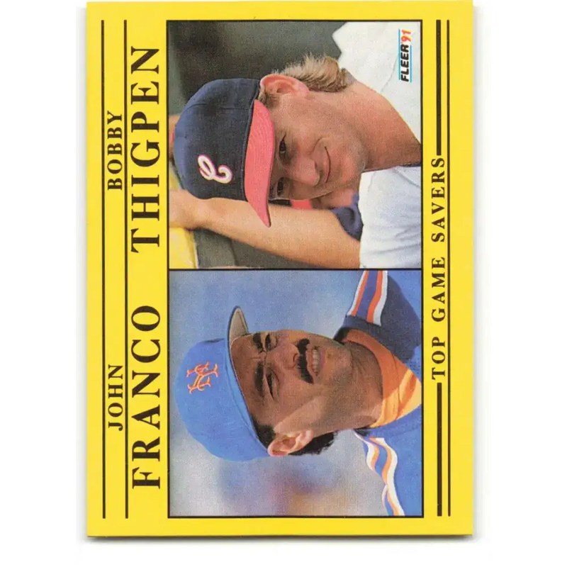 1991 Fleer #712 Bobby Thigpen/John Franco NM-MT Chicago White Sox/New York Mets Baseball Card - Baseball Card Single