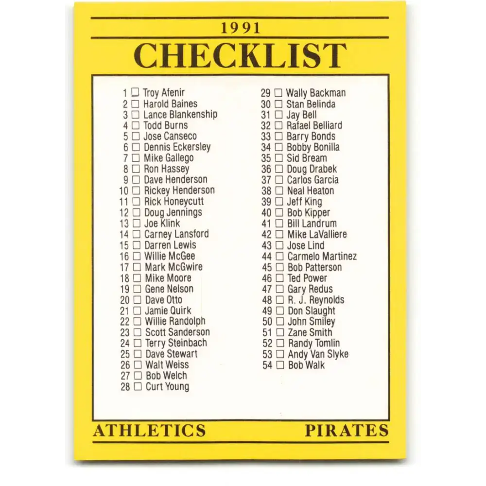 1991 Fleer #714 A’s/Pirates-Reds/Red Sox NM-MT Oakland Athletics/Pittsburgh Pirates/Cincinnati Reds/Boston Red Sox
