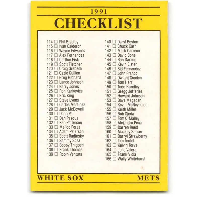 1991 Fleer #715 White Sox/Mets-Blue Jays/Dodgers NM-MT Chicago White Sox/New York Mets/Toronto Blue Jays/Los Angeles