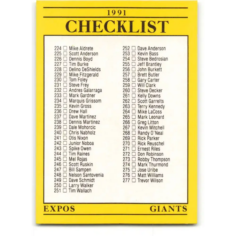 1991 Fleer #716 Expos/Giants-Rangers/Angels NM-MT Montreal Expos/San Francisco Giants/Texas Rangers/California Angels