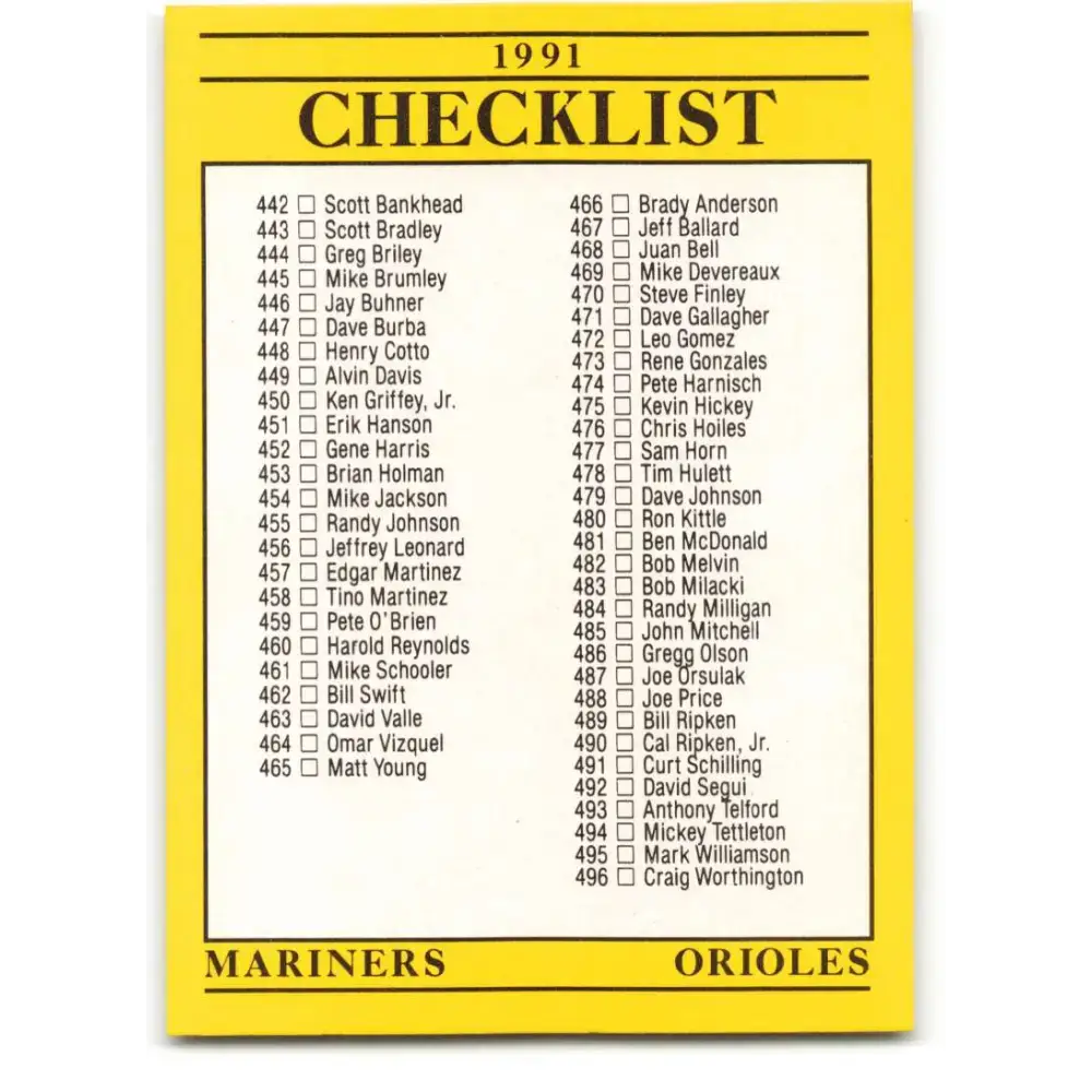 1991 Fleer #718 Mariners/Orioles-Astros/Padres NM-MT Seattle Mariners/Baltimore Orioles/Houston Astros/San Diego Padres