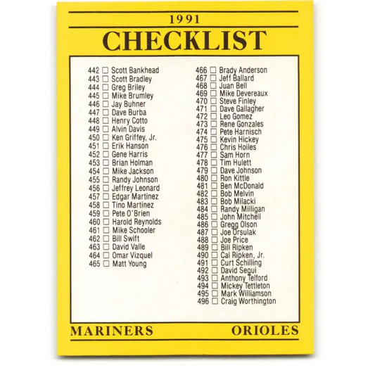 1991 Fleer #718 Mariners/Orioles-Astros/Padres NM-MT Seattle Mariners/Baltimore Orioles/Houston Astros/San Diego Padres
