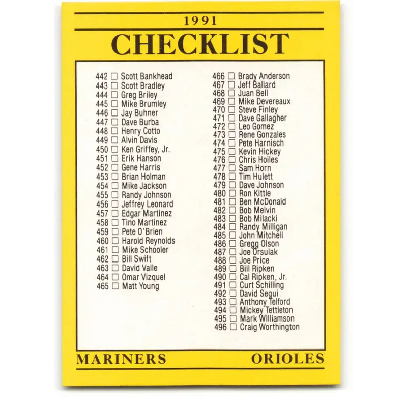 1991 Fleer #718 Mariners/Orioles-Astros/Padres NM-MT Seattle Mariners/Baltimore Orioles/Houston Astros/San Diego Padres