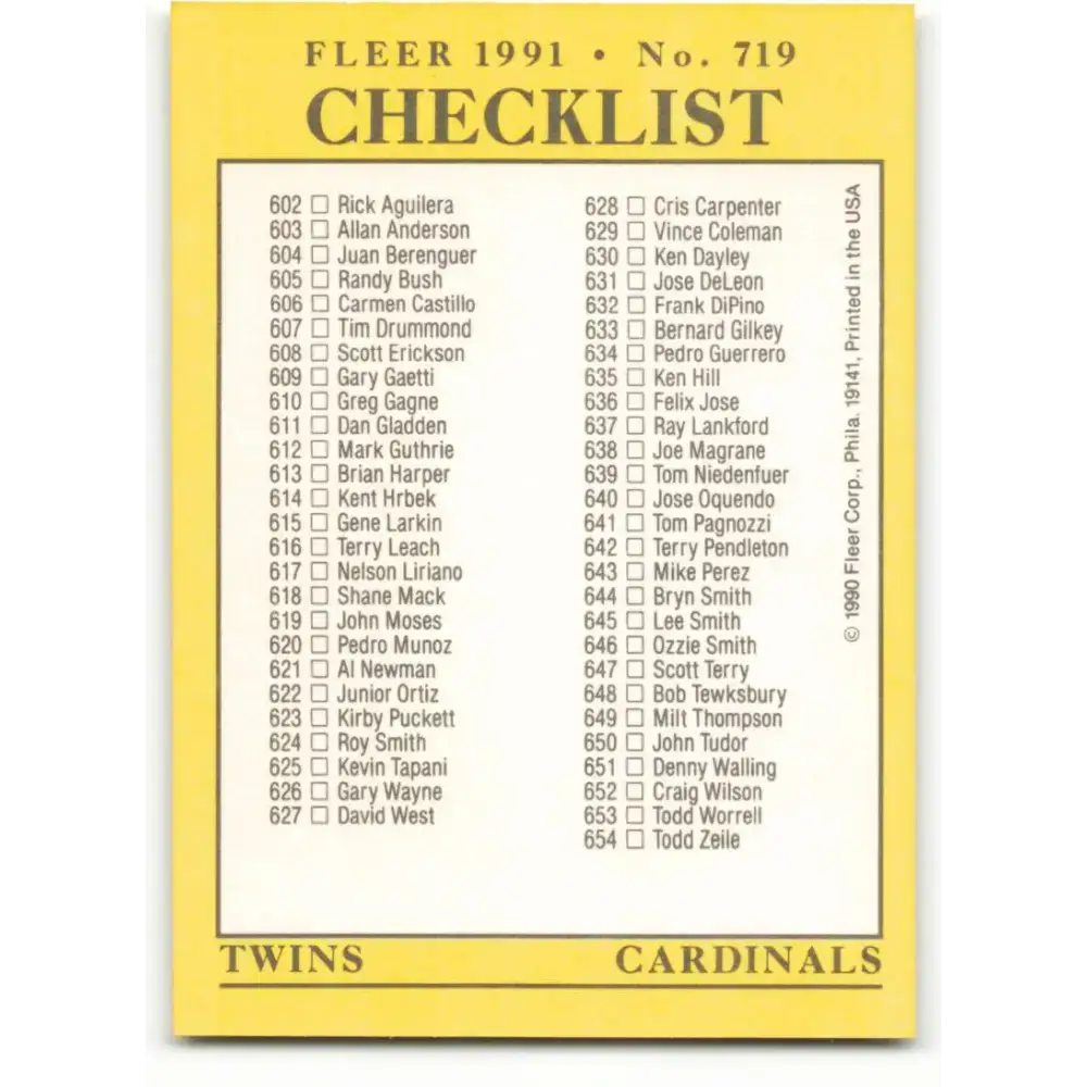 1991 Fleer #719 Royals/Brewers-Twins/Cardinals NM-MT Kansas City Royals/Milwaukee Brewers/Minnesota Twins/St. Louis