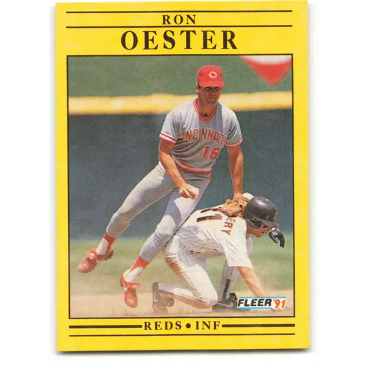 1991 Fleer #74 Ron Oester NM-MT Cincinnati Reds Baseball Card - Baseball Card Single