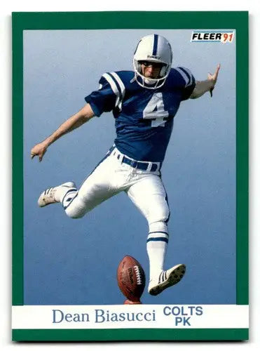 1991 Fleer #76 Dean Biasucci Indianapolis Colts Football Cards NM Ne ID:60488 - Football Card Single
