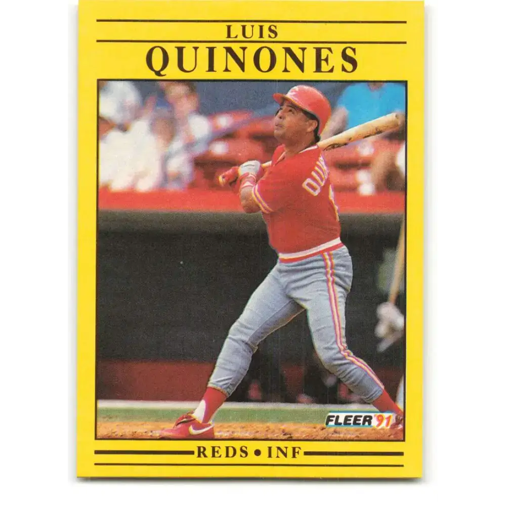 1991 Fleer #77 Luis Quinones NM-MT Cincinnati Reds Baseball Card - Baseball Card Single