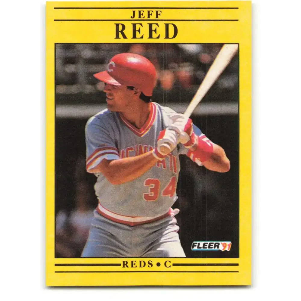 1991 Fleer #78 Jeff Reed NM-MT Cincinnati Reds Baseball Card - Baseball Card Single