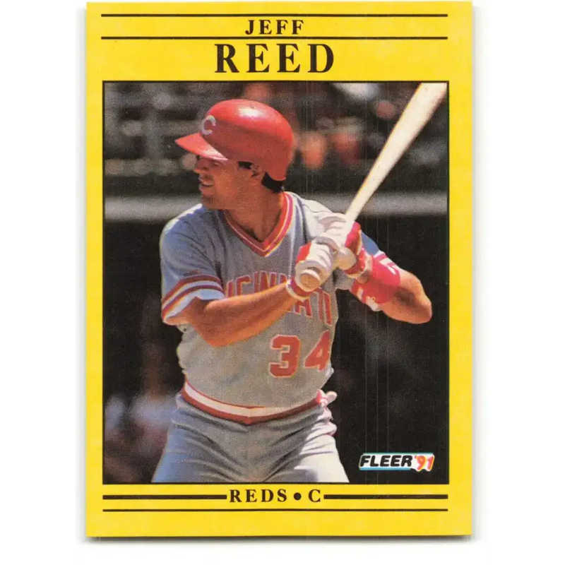 1991 Fleer #78 Jeff Reed NM-MT Cincinnati Reds Baseball Card - Baseball Card Single
