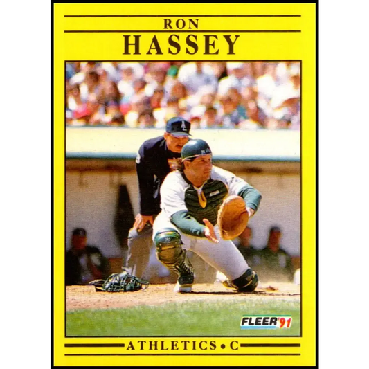 1991 Fleer #8 Ron Hassey NM-MT Oakland Athletics Baseball Card