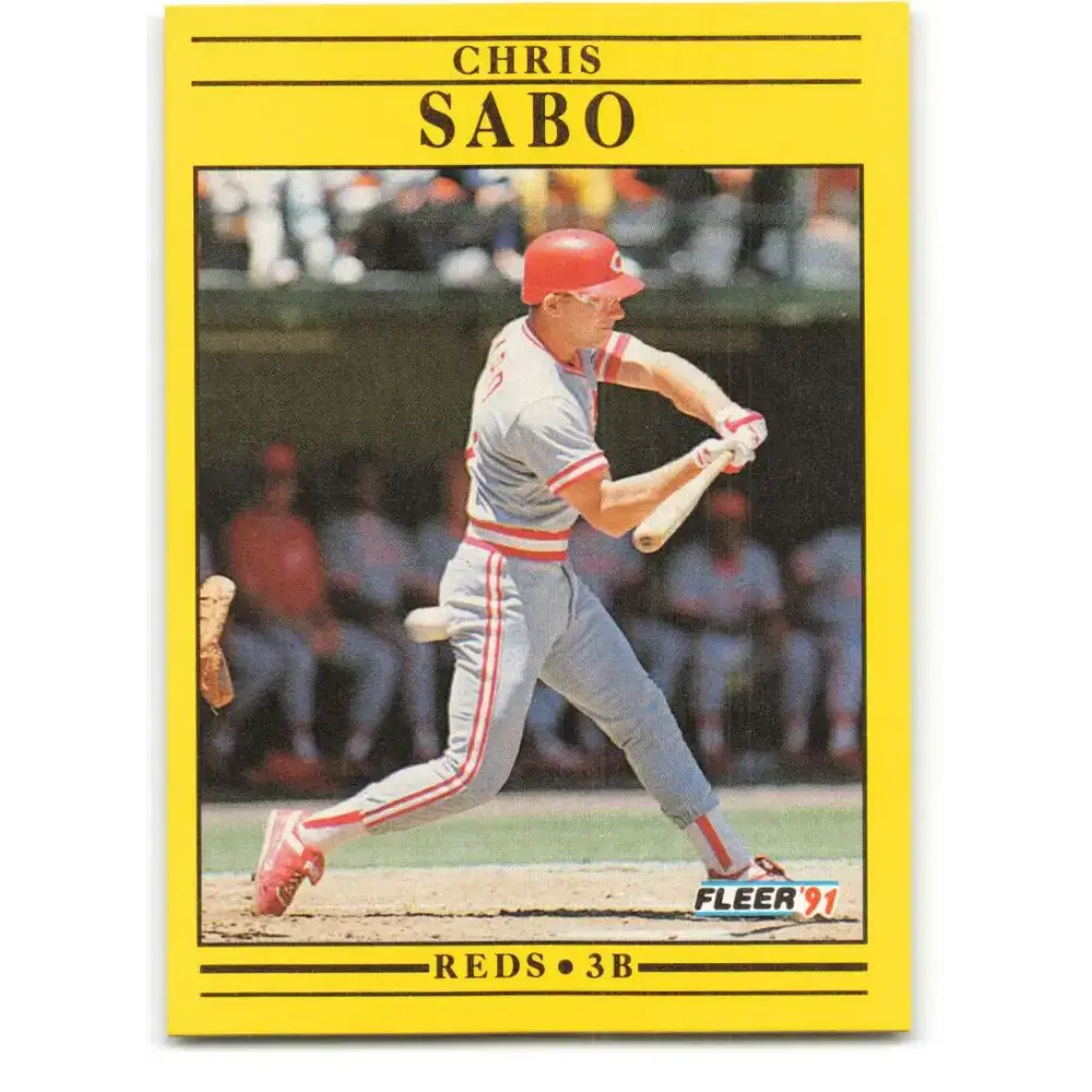 1991 Fleer #80 Chris Sabo NM-MT Cincinnati Reds Baseball Card - Baseball Card Single