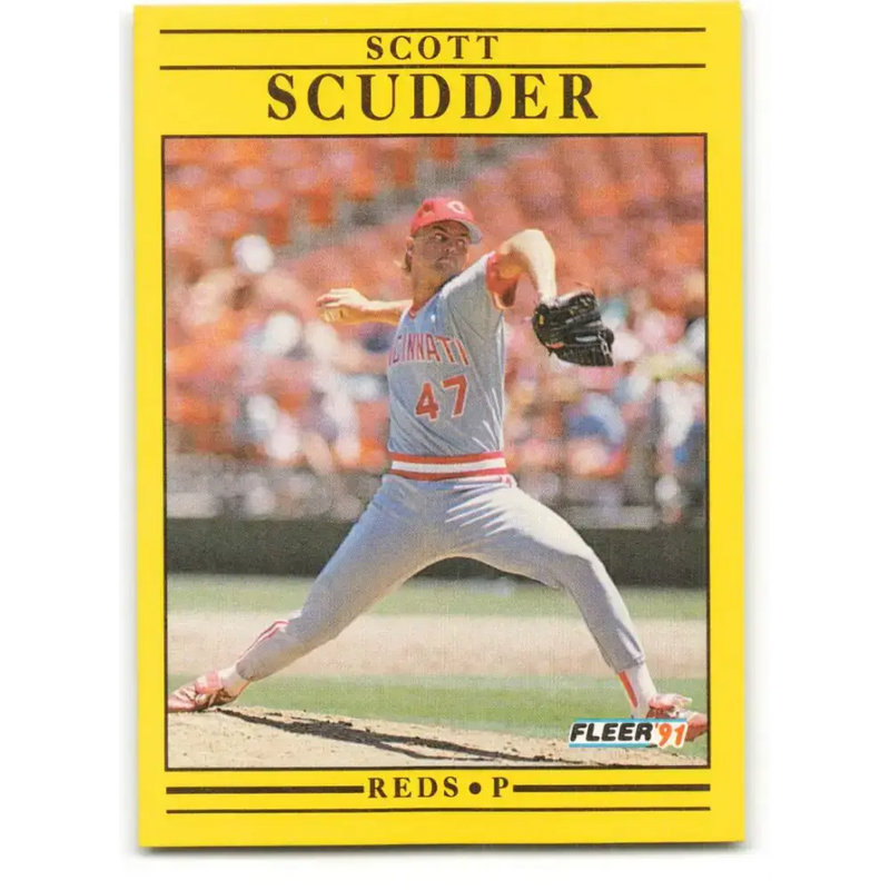 1991 Fleer #81 Scott Scudder NM-MT Cincinnati Reds Baseball Card - Baseball Card Single