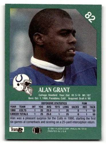 1991 Fleer #82 Alan Grant Indianapolis Colts Football Cards NM Near ID:60523 - Football Card Single