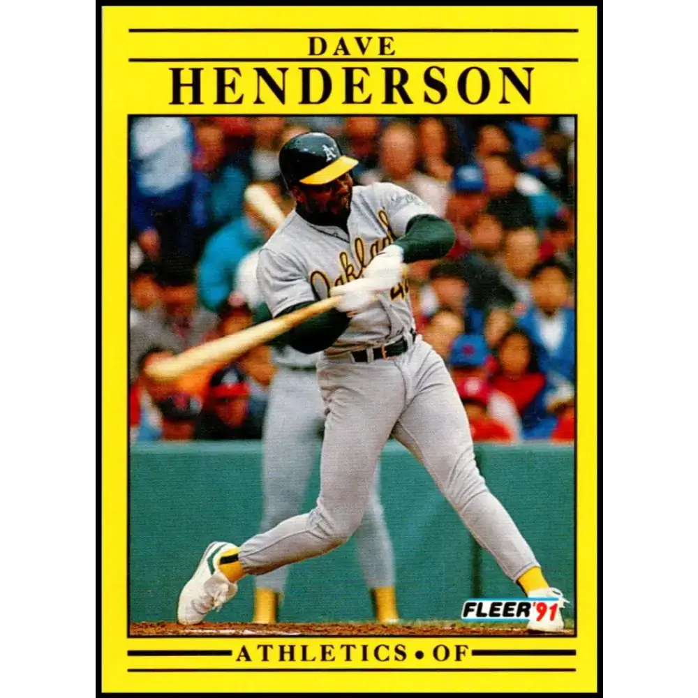 1991 Fleer #9 Dave Henderson NM-MT Oakland Athletics Baseball Card - Baseball Card Single