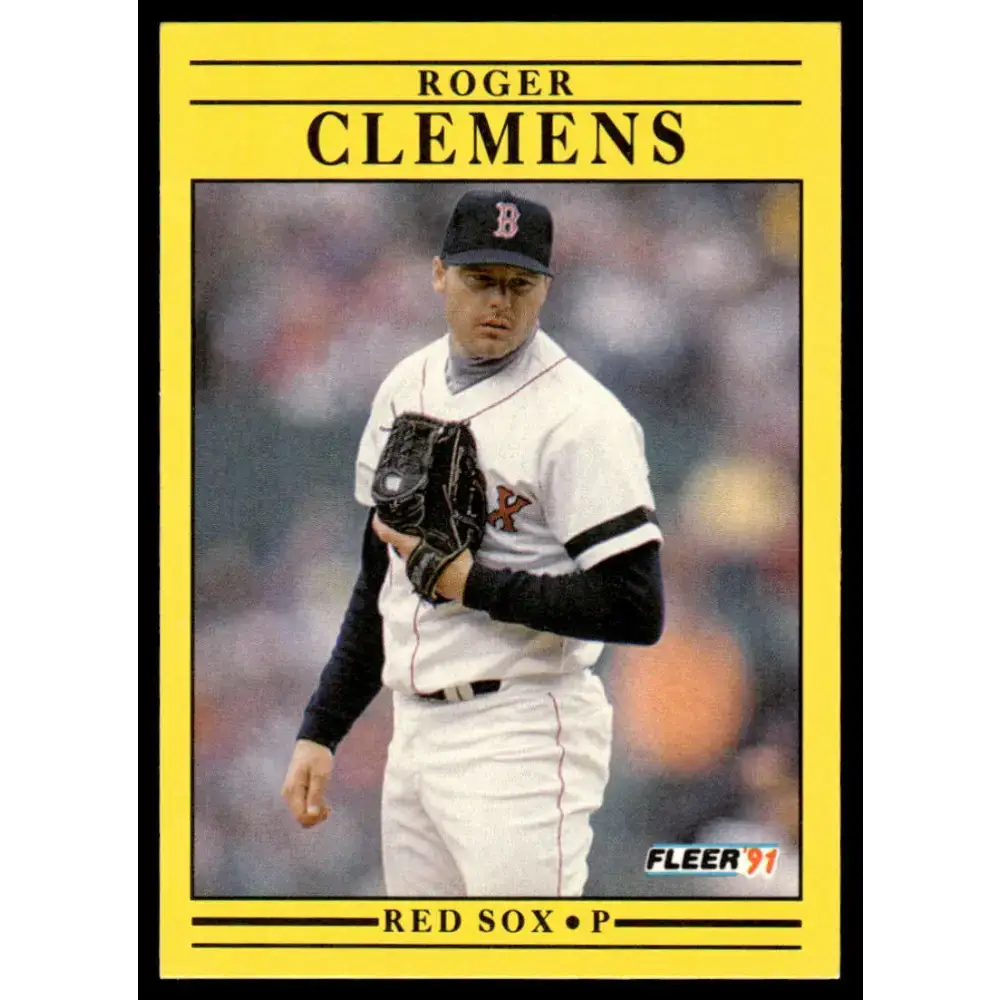 1991 Fleer #90 Roger Clemens EX/NM Boston Red Sox Baseball Card - Baseball Card Single
