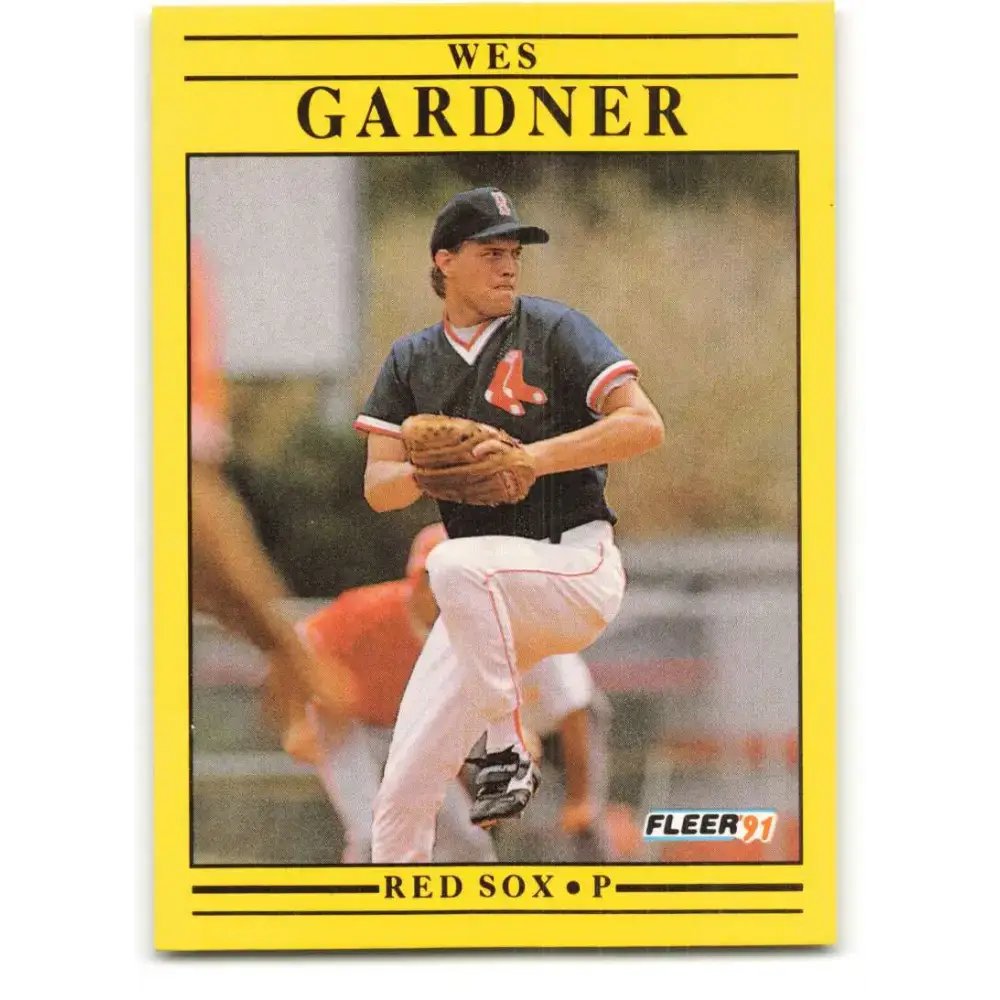 1991 Fleer #94 Wes Gardner NM-MT Boston Red Sox Baseball Card - Baseball Card Single