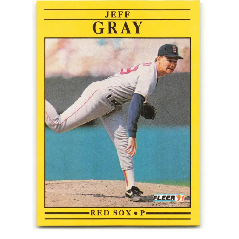 1991 Fleer #95 Jeff Gray NM-MT RC Rookie Boston Red Sox Baseball Card - Baseball Card Single