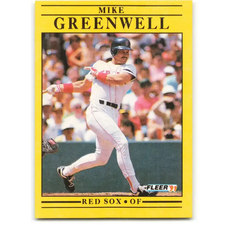 1991 Fleer #96 Mike Greenwell NM-MT Boston Red Sox Baseball Card - Baseball Card Single