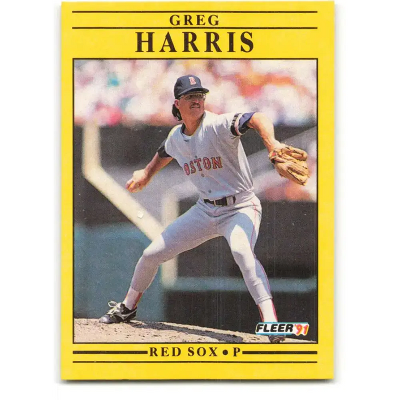 1991 Fleer #97 Greg Harris NM-MT Boston Red Sox Baseball Card - Baseball Card Single