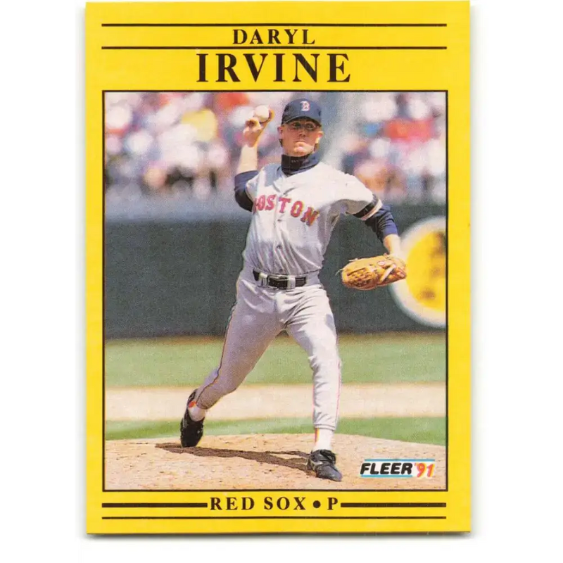1991 Fleer #98 Daryl Irvine NM-MT RC Rookie Boston Red Sox Baseball Card - Baseball Card Single