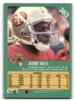 1991 Fleer Football Jerry Rice #363 San Francisco 49ers - Football Card Single