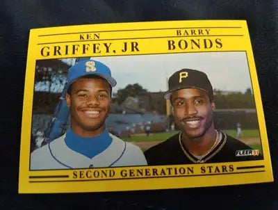 1991 Fleer - Ken Griffey Jr Barry Bonds #710. Second Generation Stars. NRMT+ - Baseball Card Single