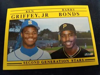 1991 Fleer - Ken Griffey Jr Barry Bonds #710. Second Generation Stars. NRMT+ - Baseball Card Single