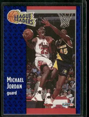 1991 Fleer League Leaders Michael Jordan #220 Basketball - Basketball Card Single