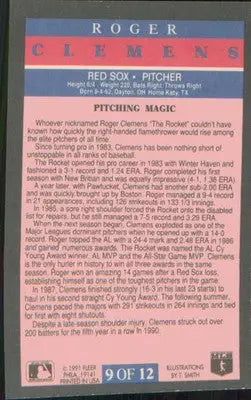 1991 Fleer Pro-Visions #9 Roger Clemens