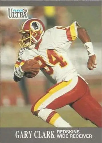 Gary Clark football card from 1991 Fleer Ultra with original gloss, typical of cards typically sell