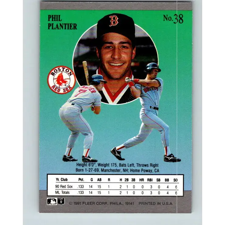 1991 Fleer Ultra #38 Phil Plantier NM-MT RC Rookie Boston Red Sox Baseball Card - Baseball Card Single