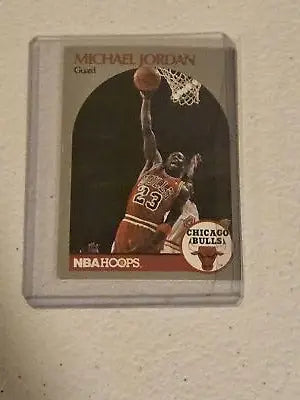 Michael Jordan Chicago Bulls basketball card from 1991 Hoops 100 Superstars series