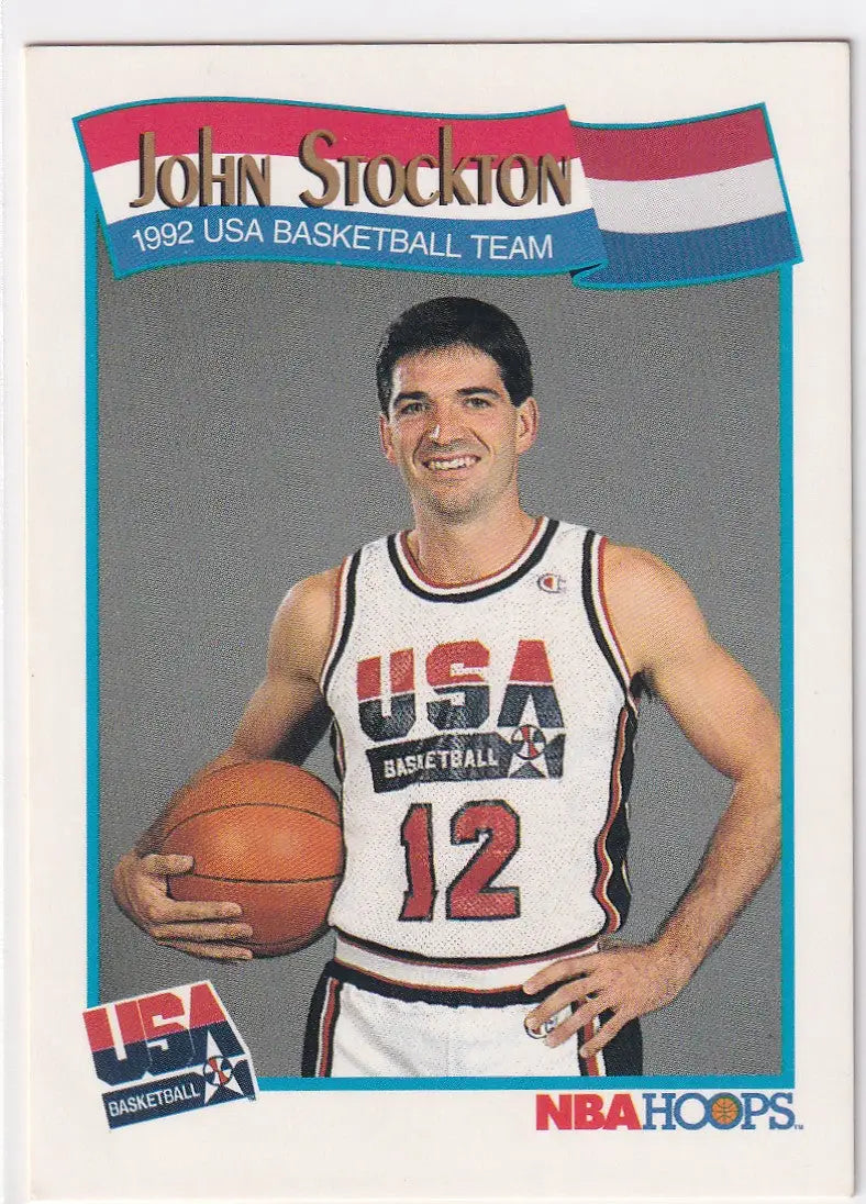 1991 HOOPS #584 JOHN STOCKTON USA- UTAH JAZZ - Basketball Card Single