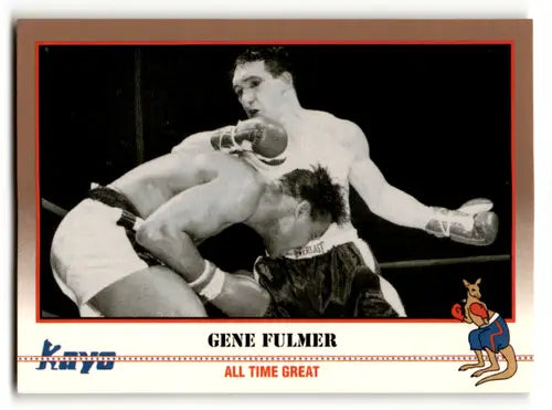 Original gloss Gene Fullmer boxing card from 1991 Kayo featuring Simply Sandoval