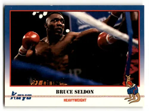 Original gloss Bruce Seldon boxing card from 1991 Kayo #130 featuring Simply Sandoval