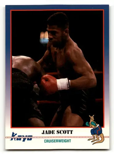 Jade Scott boxing card from 1991 Kayo #223 with original gloss and Simply Sandoval branding