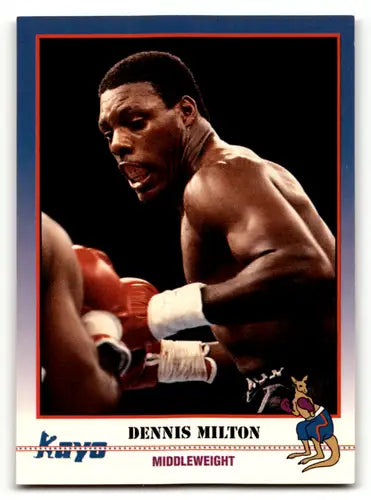 Dennis Milton boxing card from 1991 Kayo with original gloss featuring Simply Sandoval