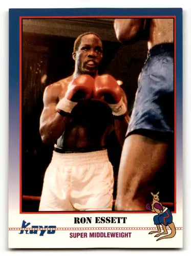 Vintage Ron Essett boxing card from 1991 Kayo featuring original gloss and Simply Sandoval