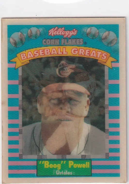1991 KELLOGGS #13 BOOG POWELL CORN FLAKES HOLOGRAM- BALTIMORE ORIOLES - Baseball Card Single
