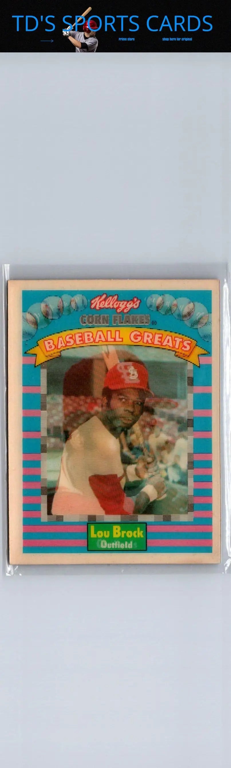 Lou Brock baseball card from 1991 Kellogg’s Corn Flakes Baseball Greats series
