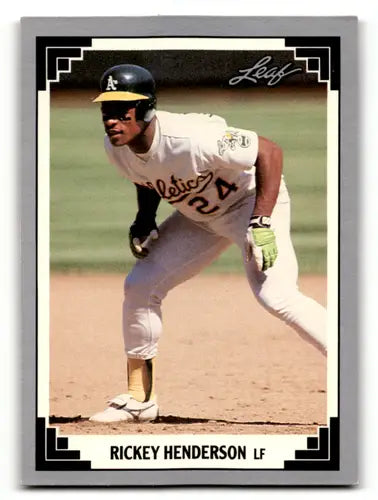 1991 Leaf #101 Rickey Henderson NM Near Mint Athletics ID:63800 - Baseball Card Single