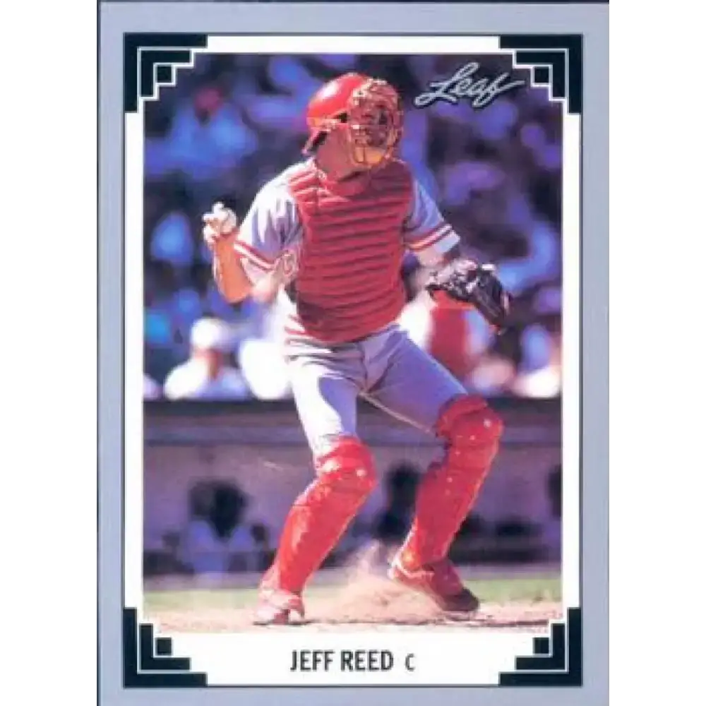 1991 Leaf #102 Jeff Reed NM-MT Cincinnati Reds Baseball Card - Baseball Card Single