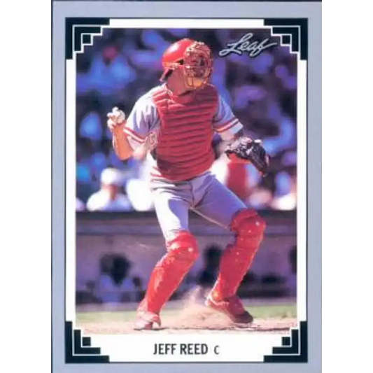 1991 Leaf #102 Jeff Reed NM-MT Cincinnati Reds Baseball Card - Baseball Card Single