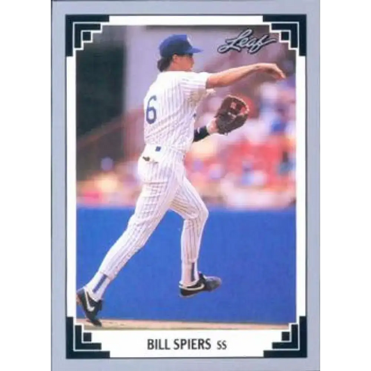 1991 Leaf #111 Bill Spiers NM-MT Milwaukee Brewers Baseball Card - Baseball Card Single