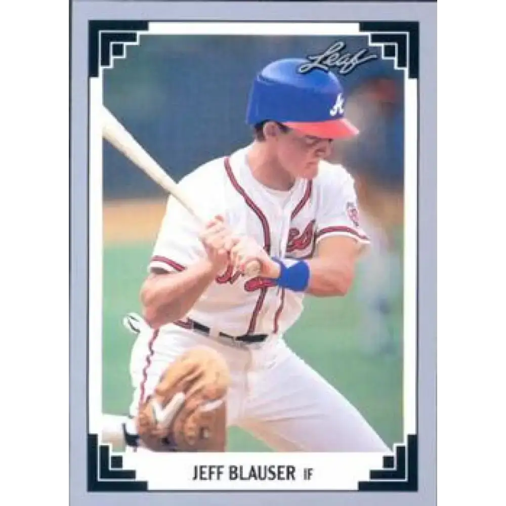 1991 Leaf #115 Jeff Blauser NM-MT Atlanta Braves Baseball Card - Baseball Card Single