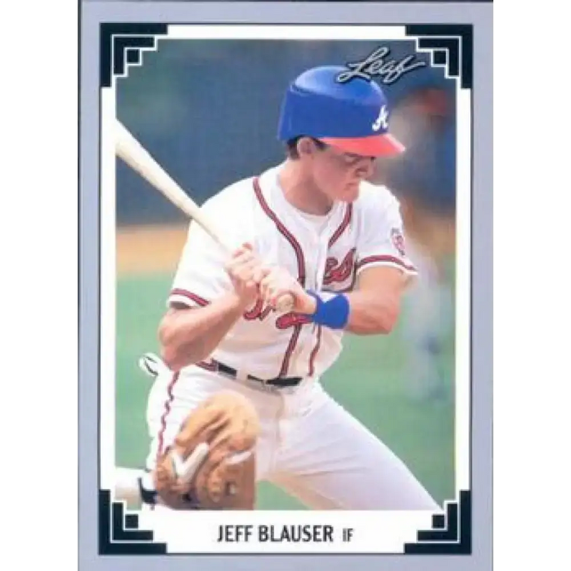1991 Leaf #115 Jeff Blauser NM-MT Atlanta Braves Baseball Card - Baseball Card Single