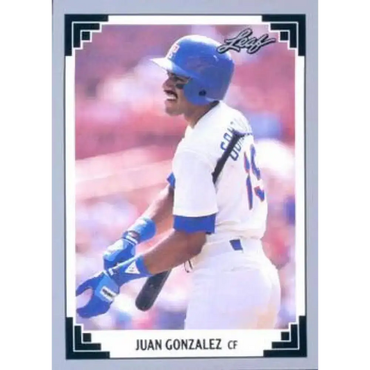 1991 Leaf #119 Juan Gonzalez NM-MT Texas Rangers Baseball Card - Baseball Card Single