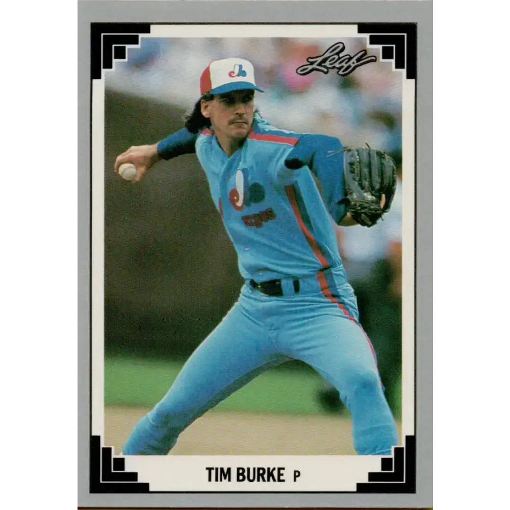 1991 Leaf #124 Tim Burke NM-MT Montreal Expos Baseball Card - Baseball Card Single