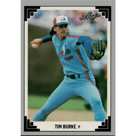 1991 Leaf #124 Tim Burke NM-MT Montreal Expos Baseball Card - Baseball Card Single
