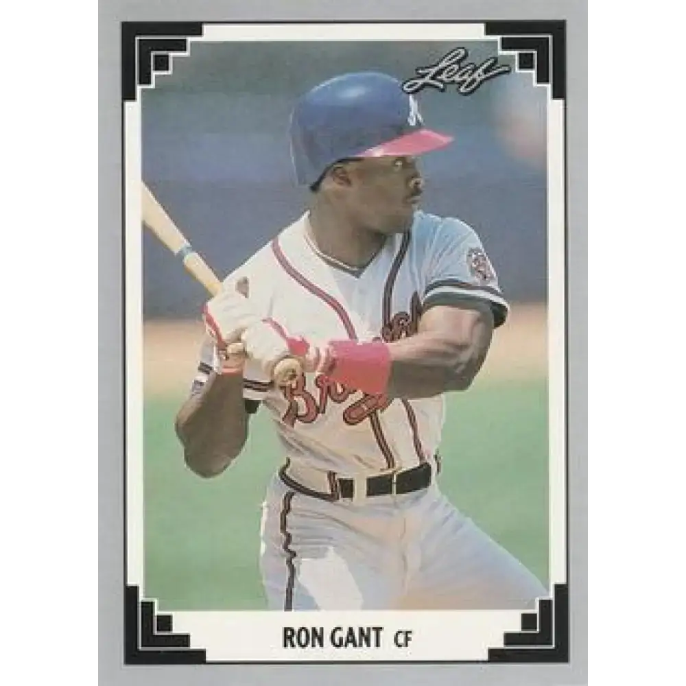 1991 Leaf #129 Ron Gant NM-MT Atlanta Braves Baseball Card - Baseball Card Single